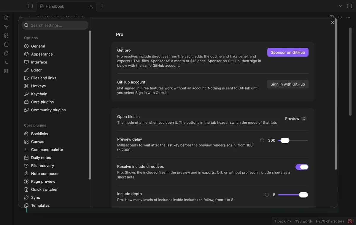AsciiDoc Files screenshot