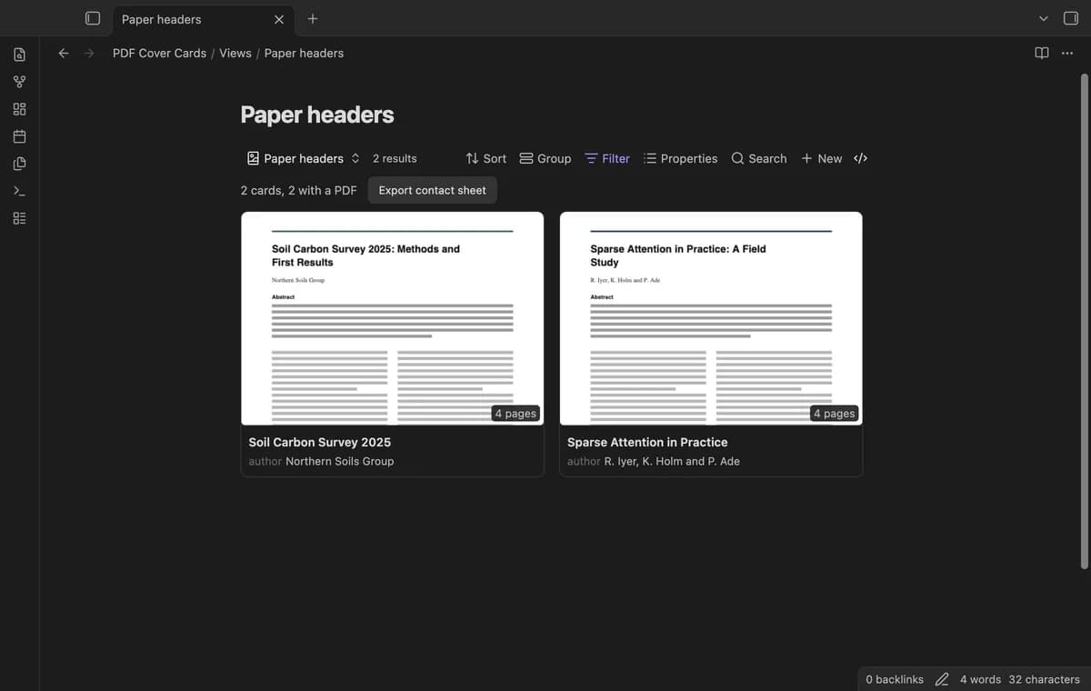 PDF Cover Cards screenshot