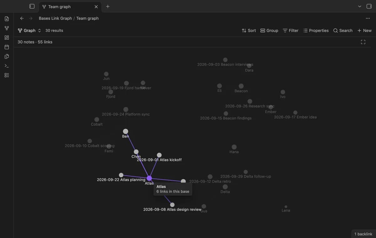 Bases Link Graph screenshot