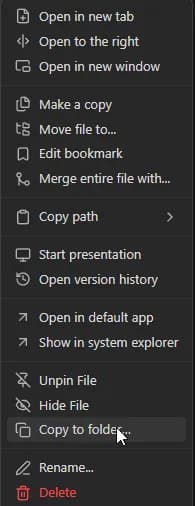 Copy to Folder screenshot