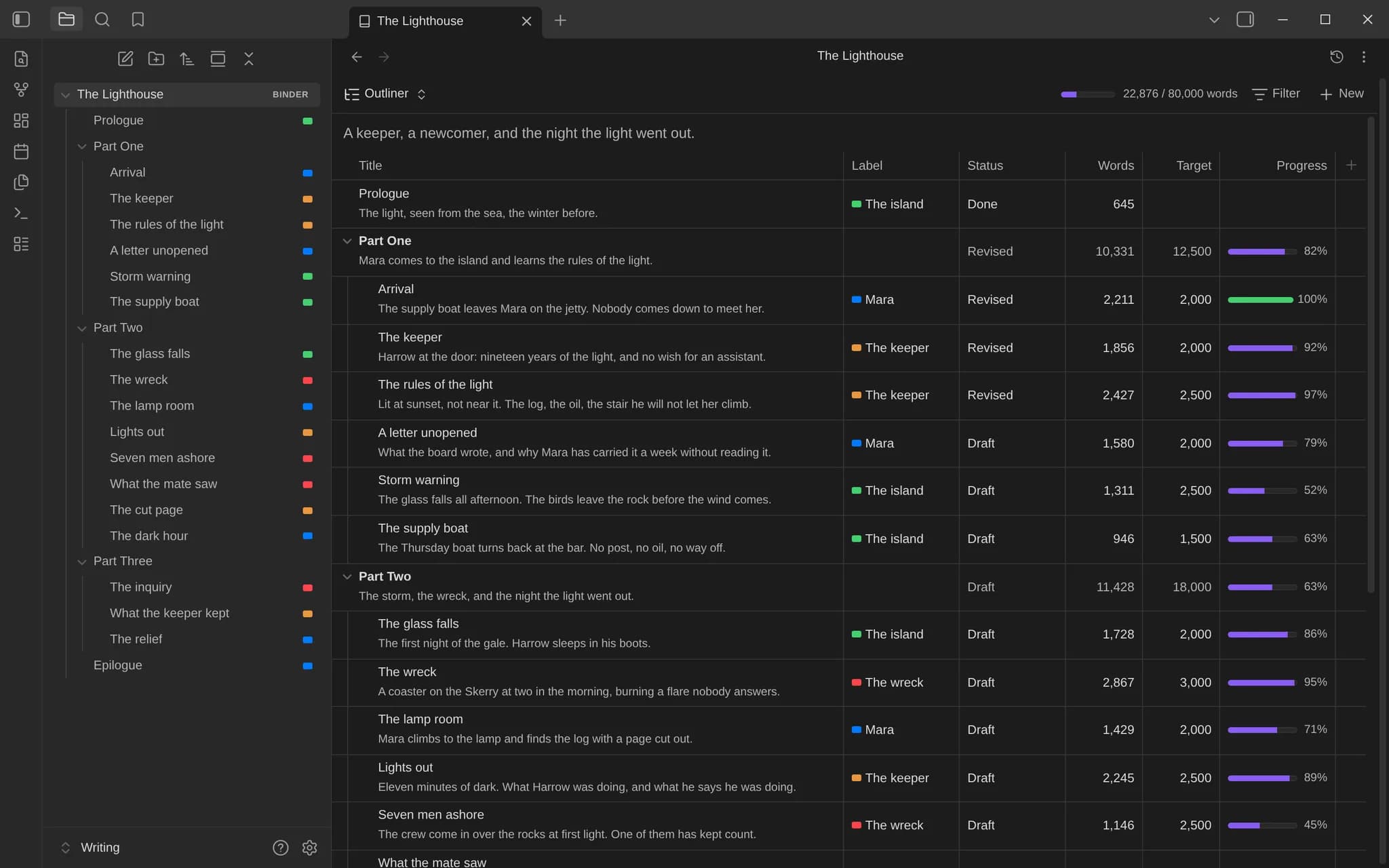 Binders screenshot