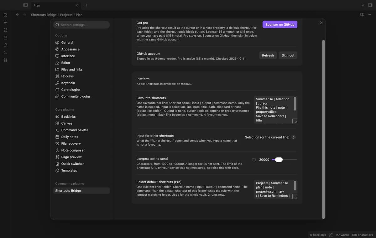 Shortcuts Bridge screenshot