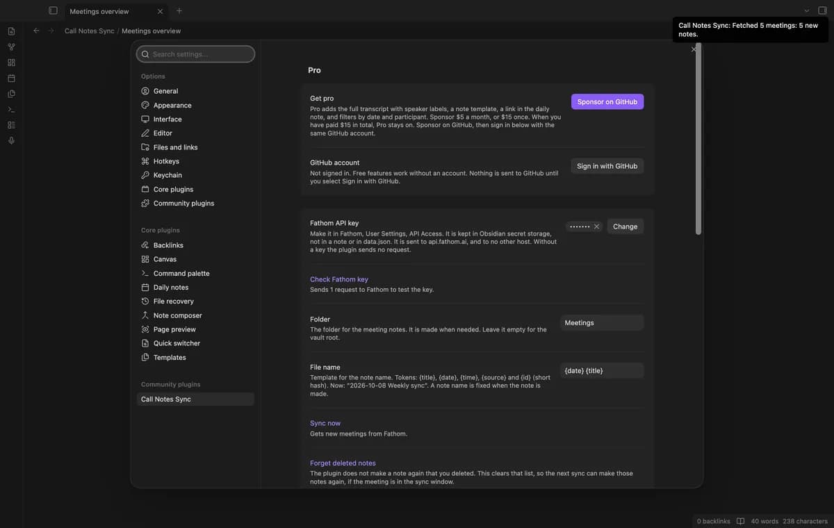 Call Notes Sync screenshot