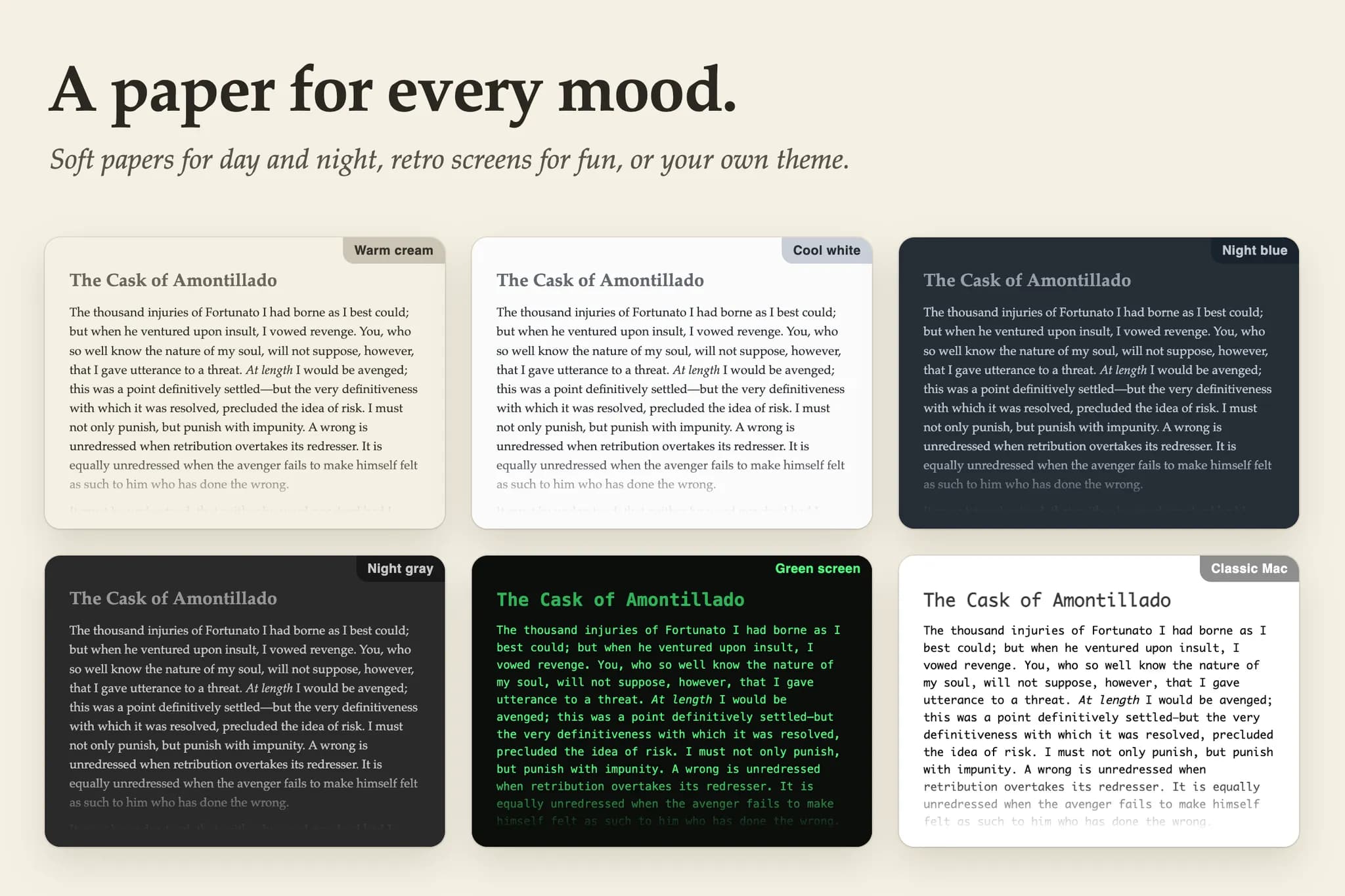 Writing Mode screenshot