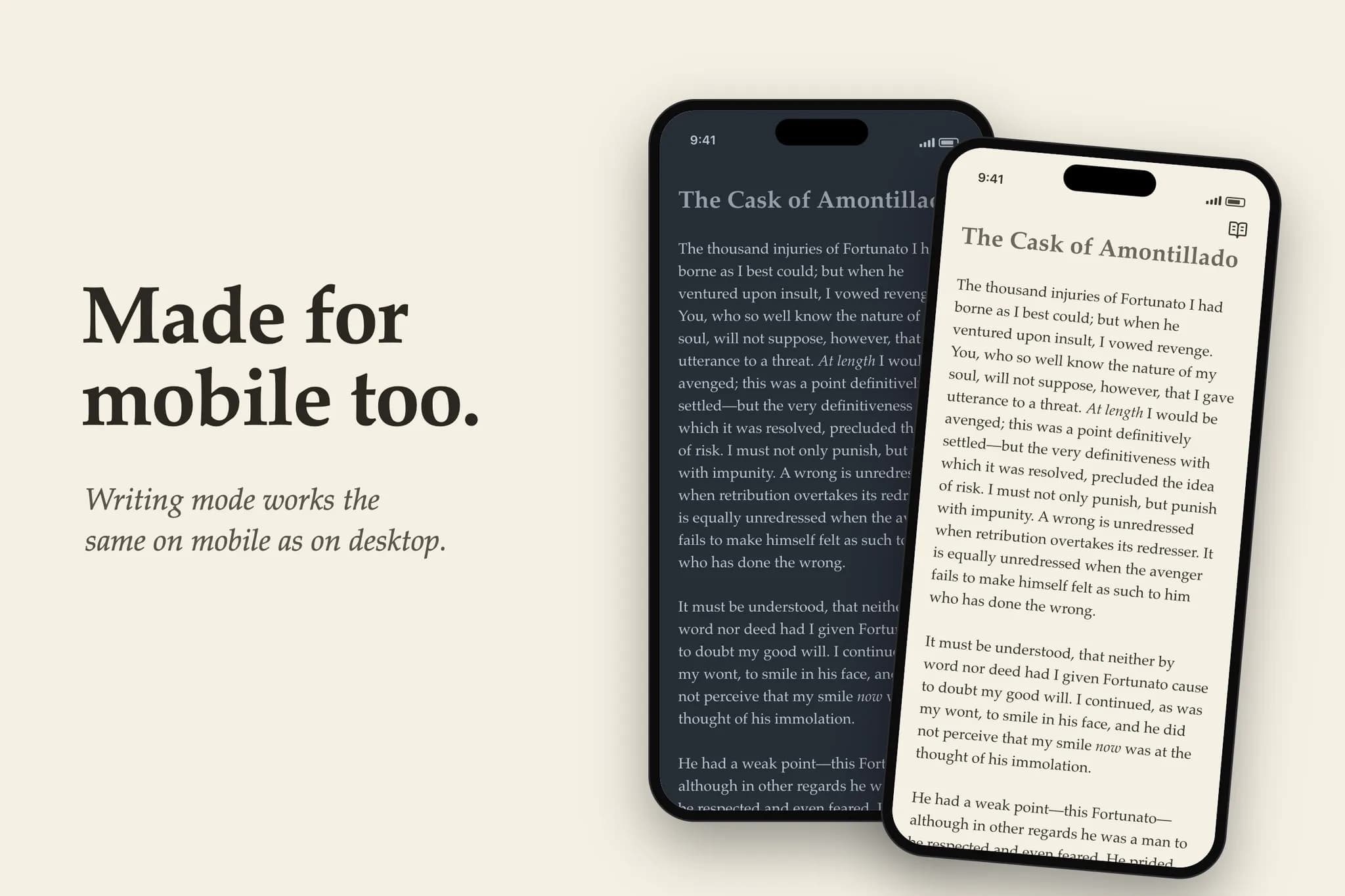 Writing Mode screenshot