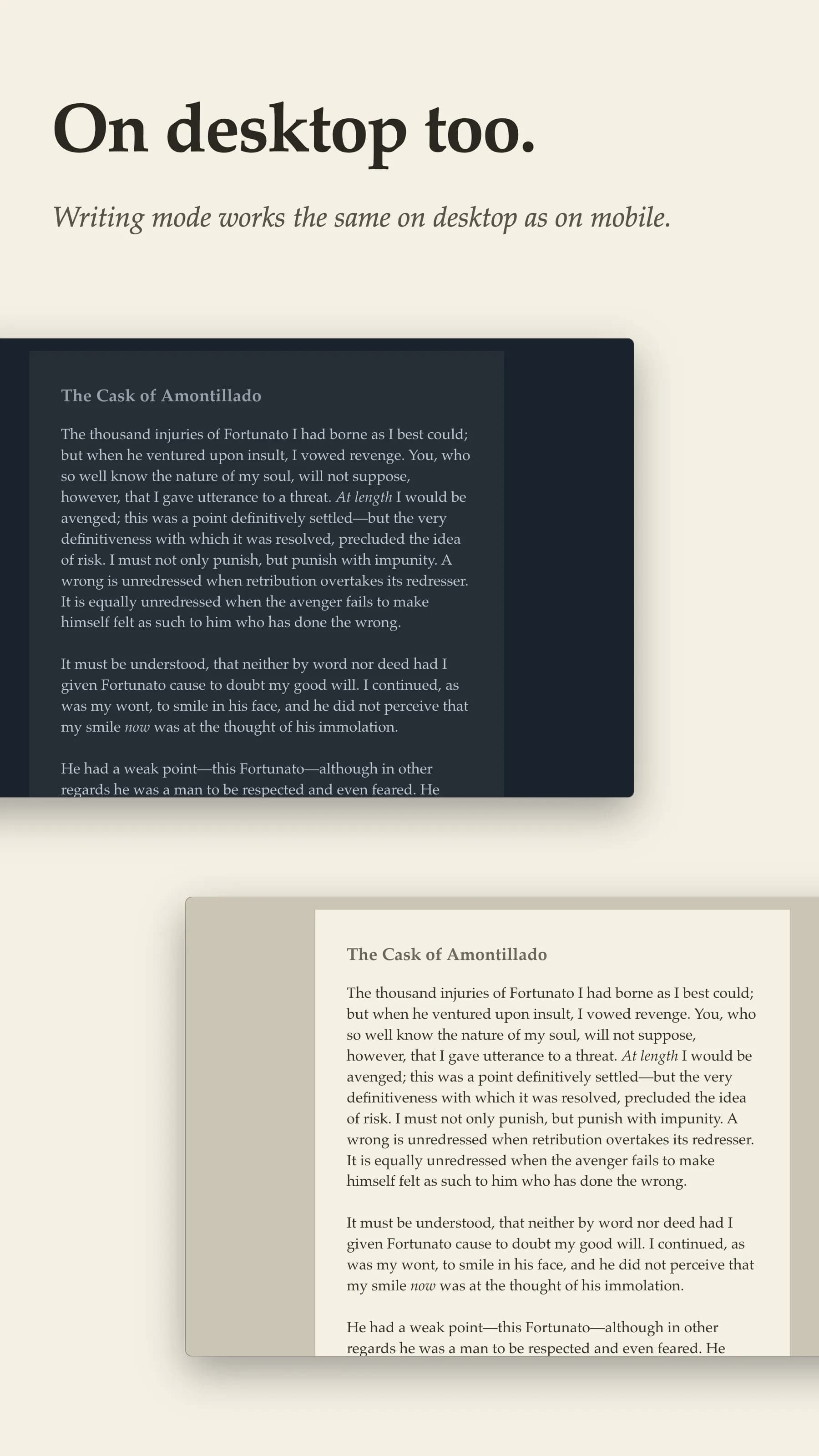 Writing Mode screenshot