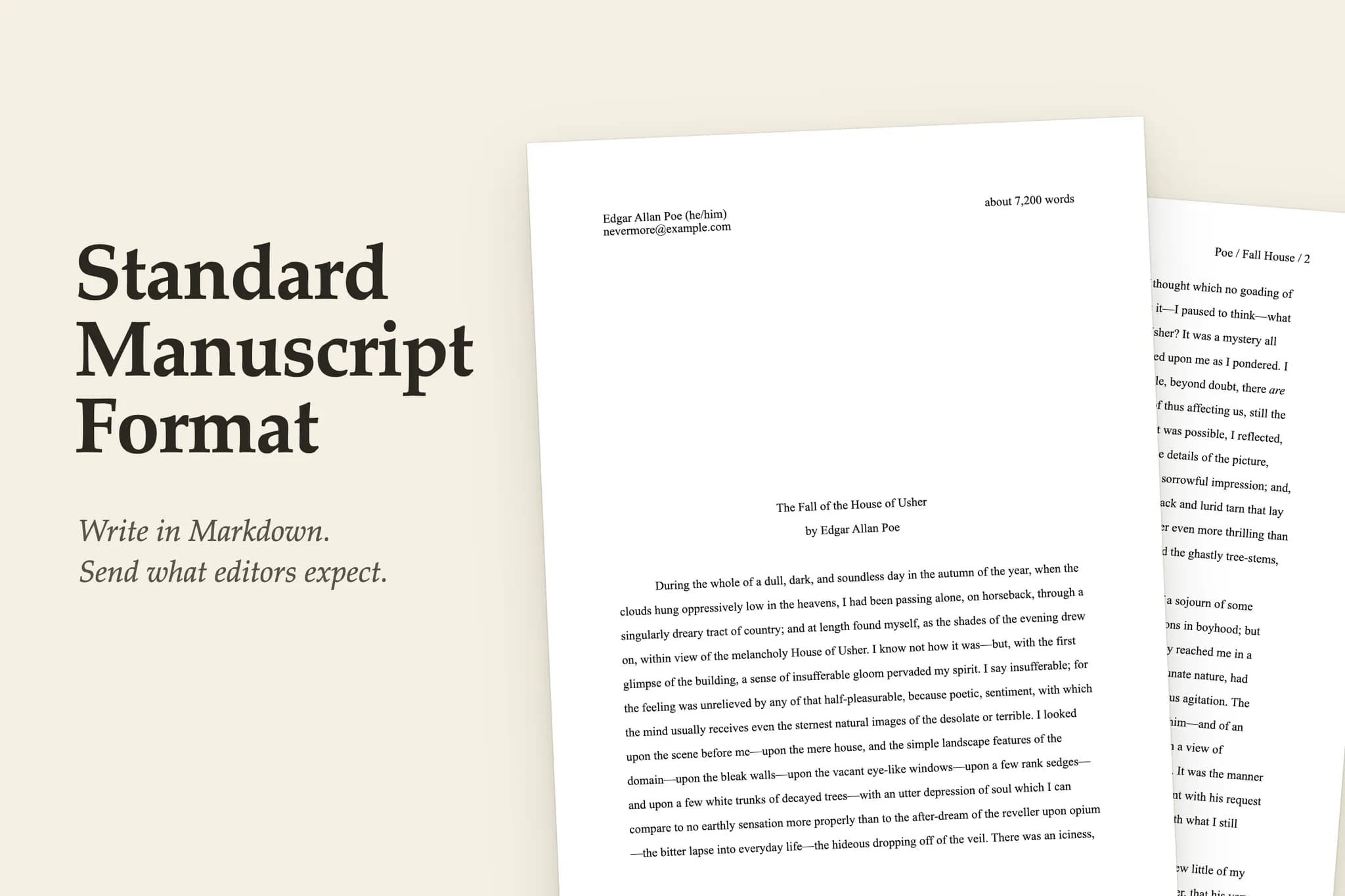 Standard Manuscript Format Export screenshot