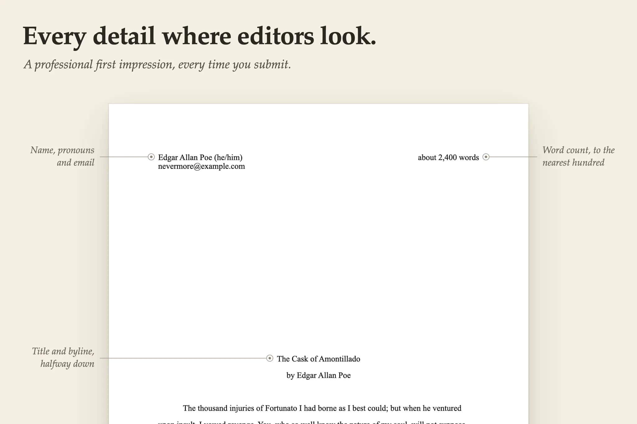 Standard Manuscript Format Export screenshot