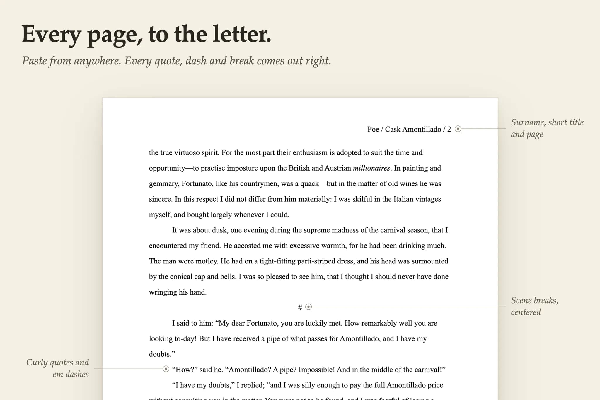 Standard Manuscript Format Export screenshot
