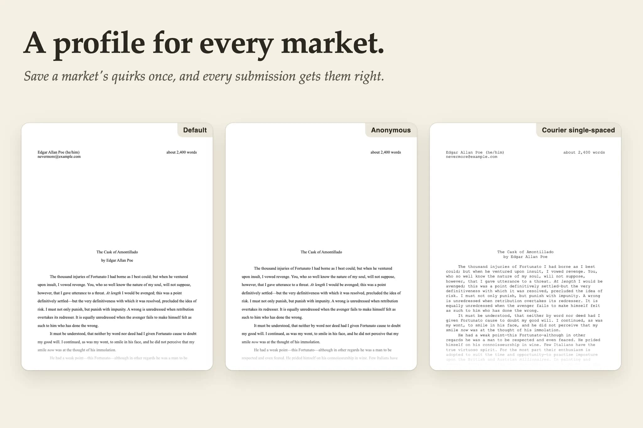 Standard Manuscript Format Export screenshot