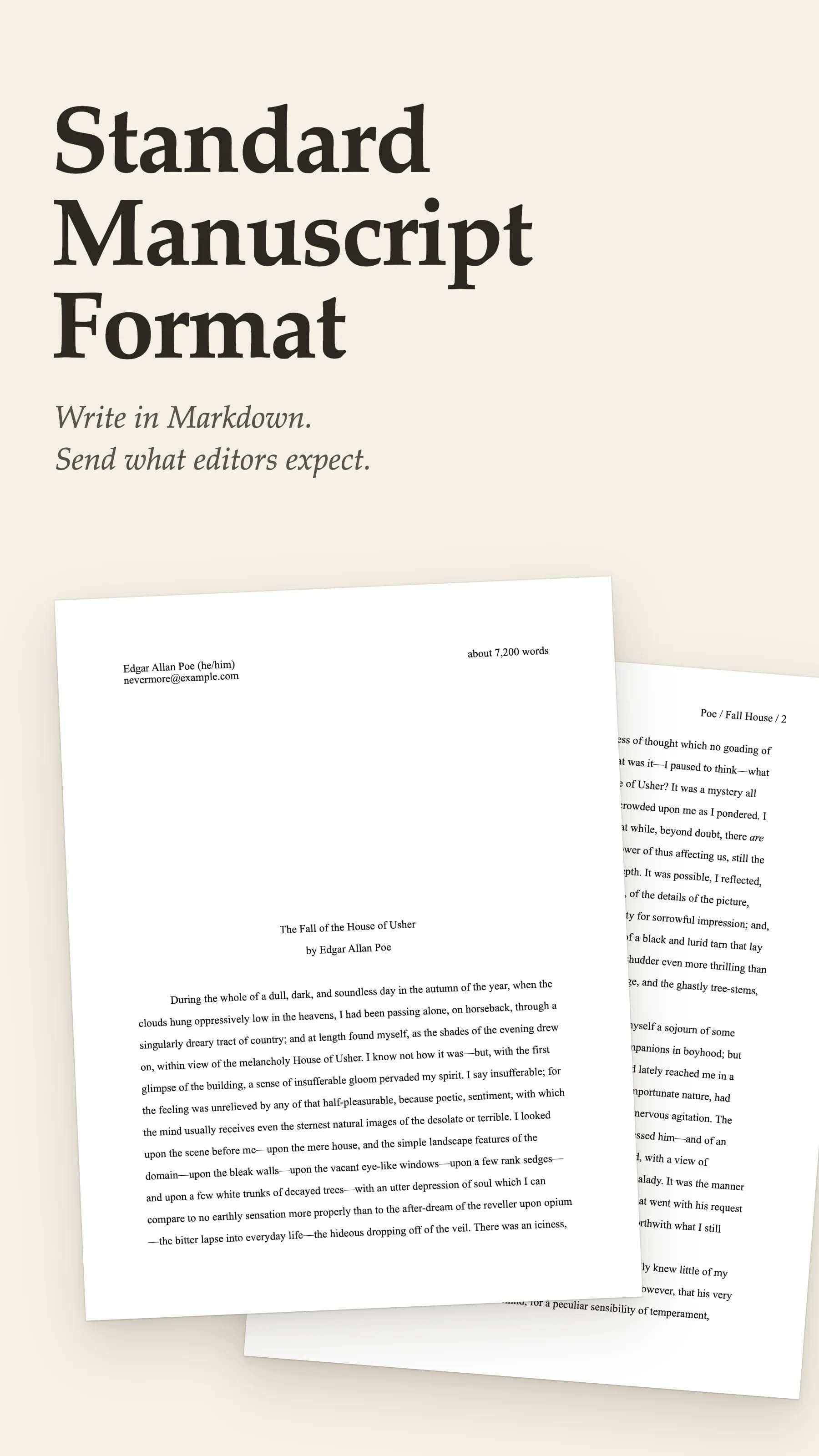 Standard Manuscript Format Export screenshot