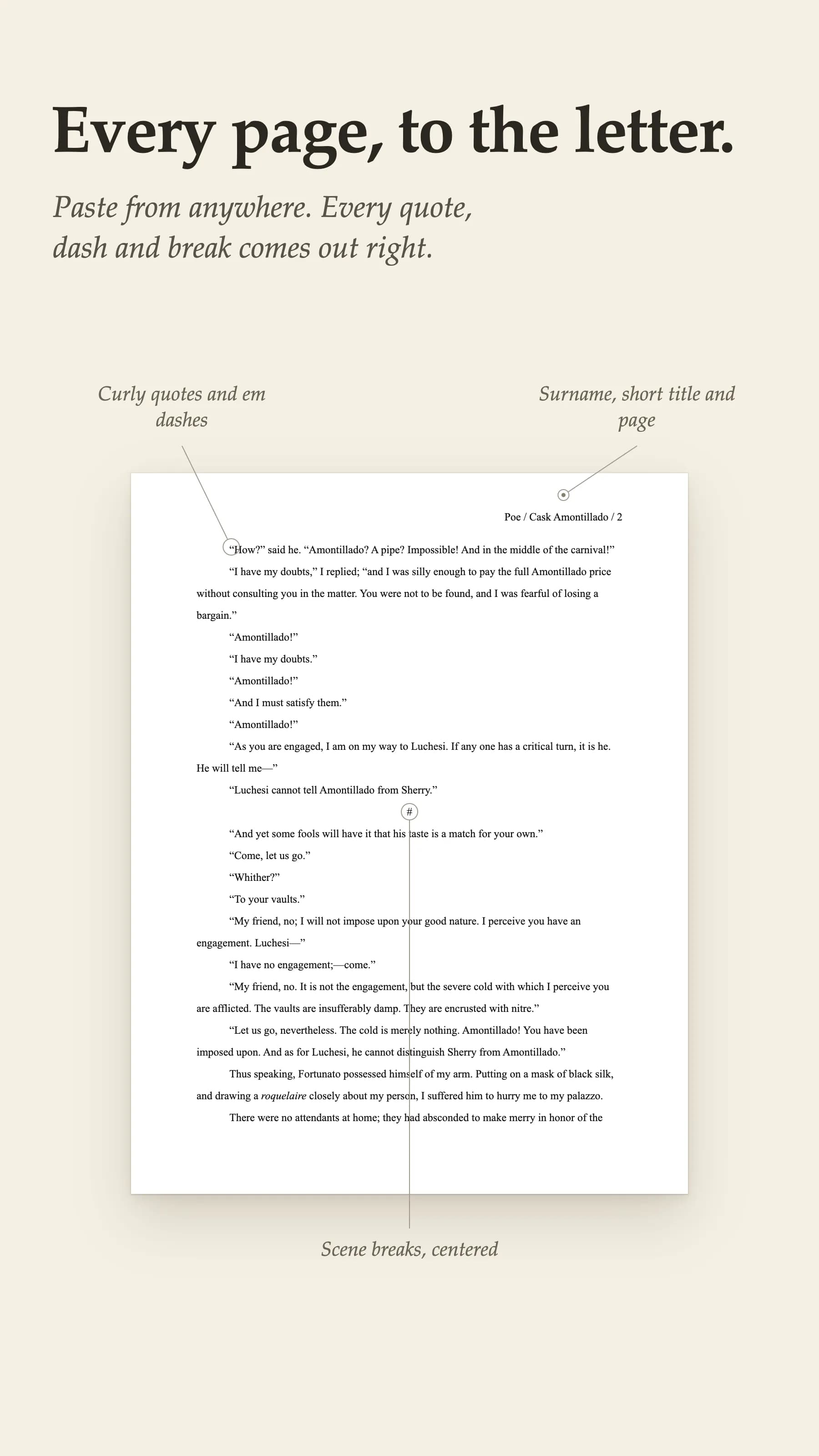 Standard Manuscript Format Export screenshot