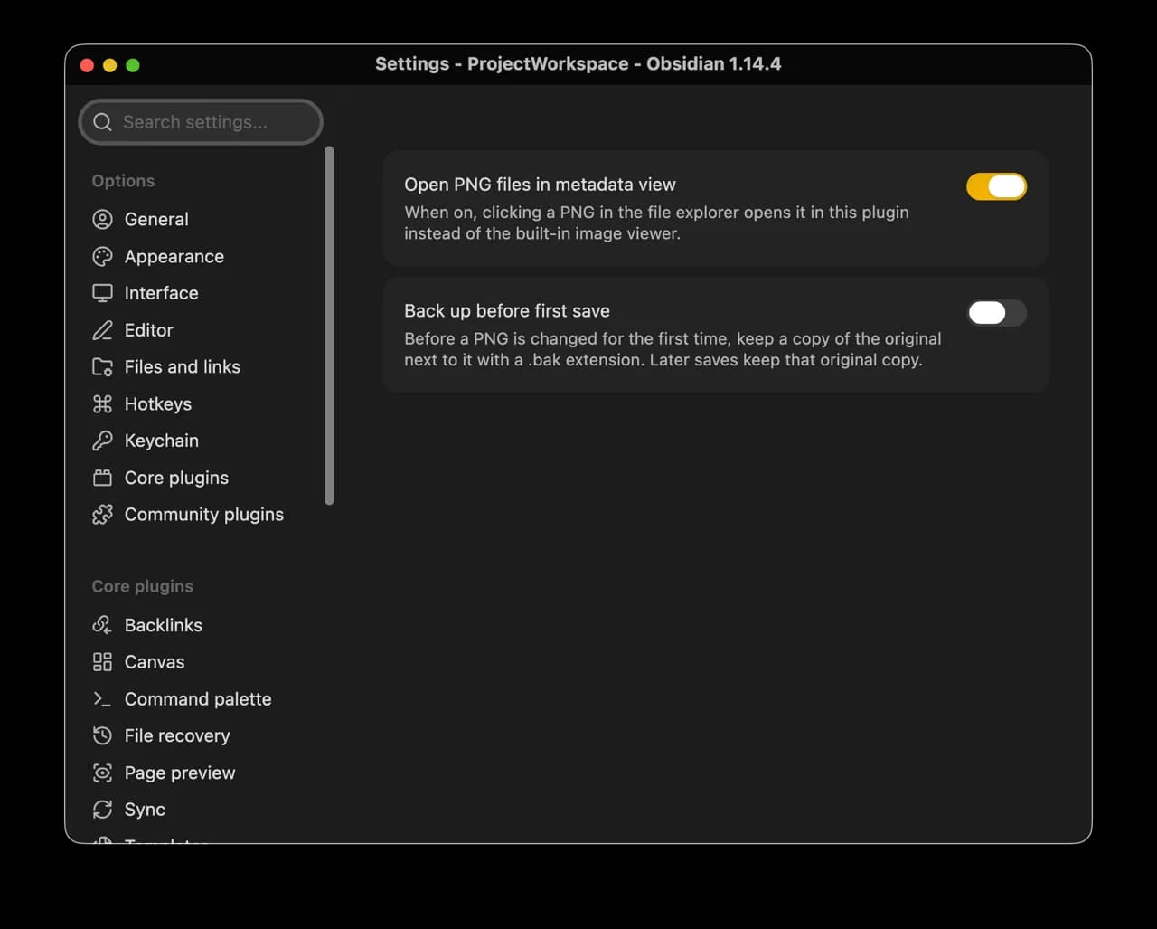 PNG Metadata Editor screenshot