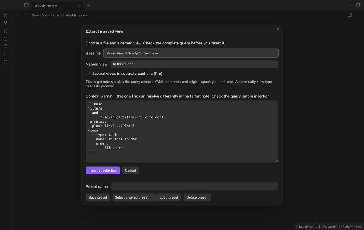 Bases View Extract screenshot