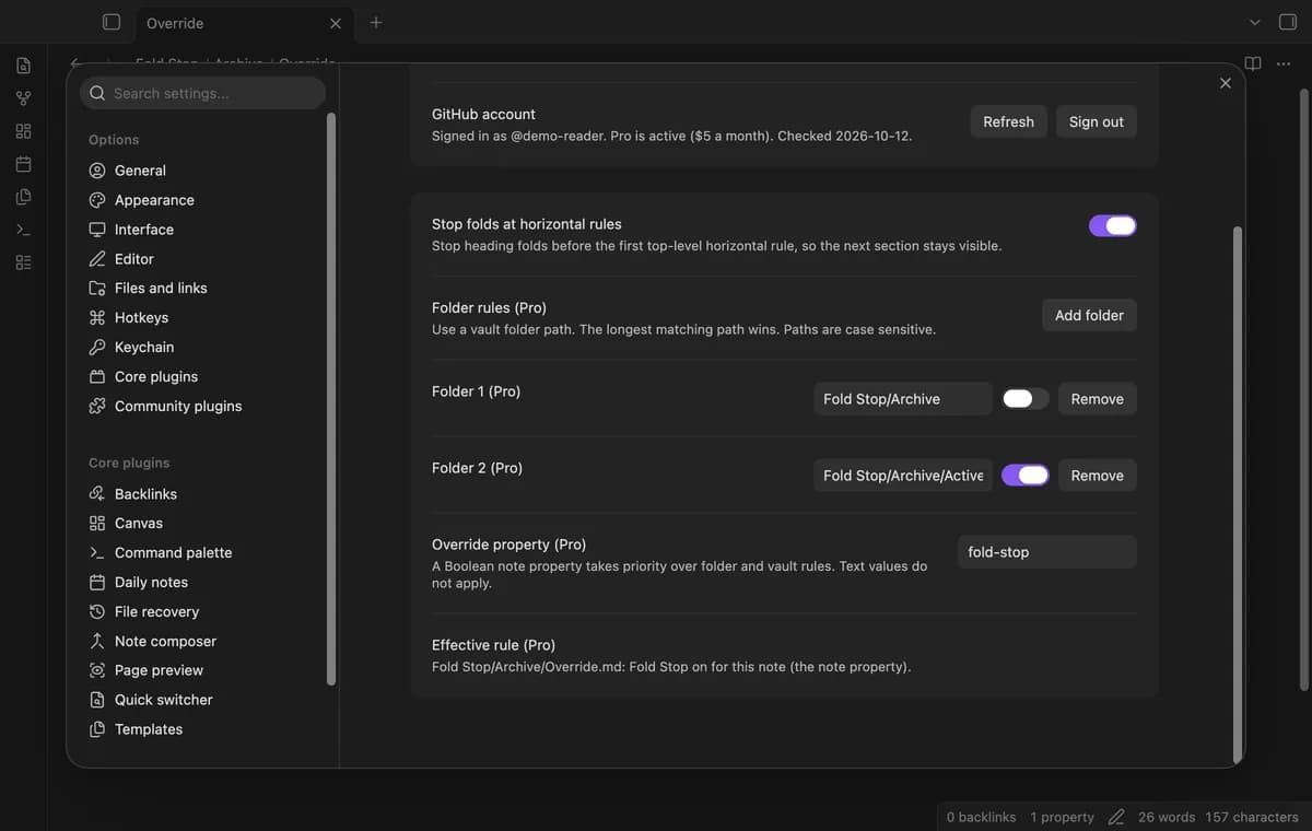 Fold Stop screenshot