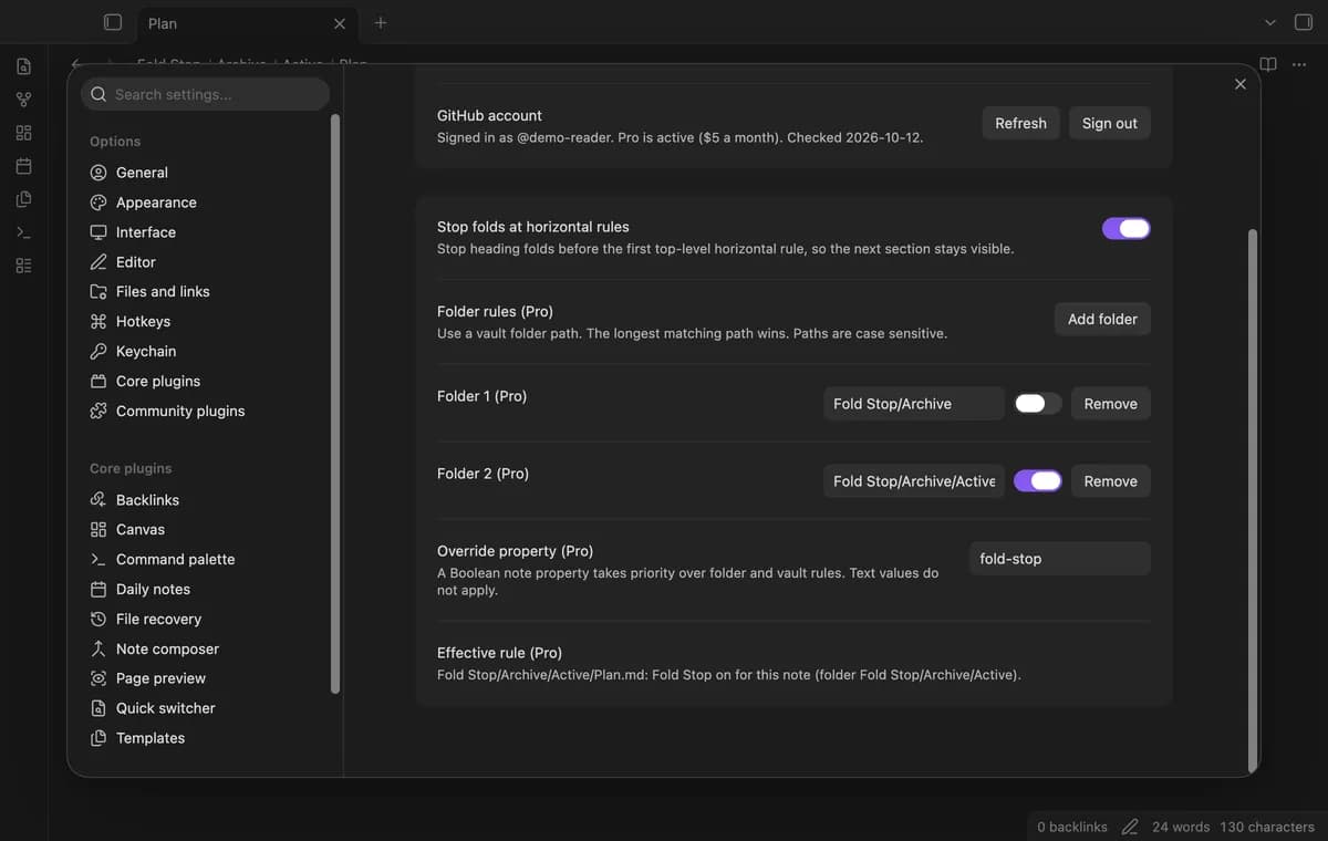 Fold Stop screenshot