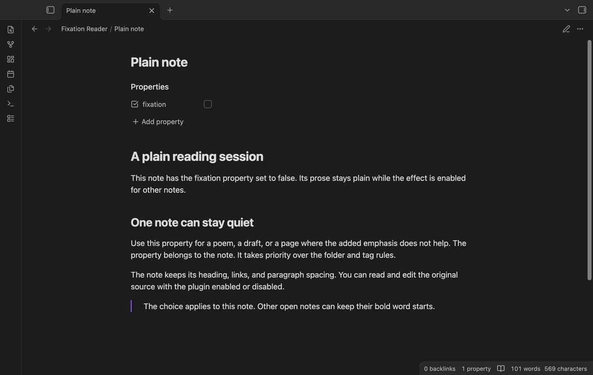 Fixation Reader screenshot