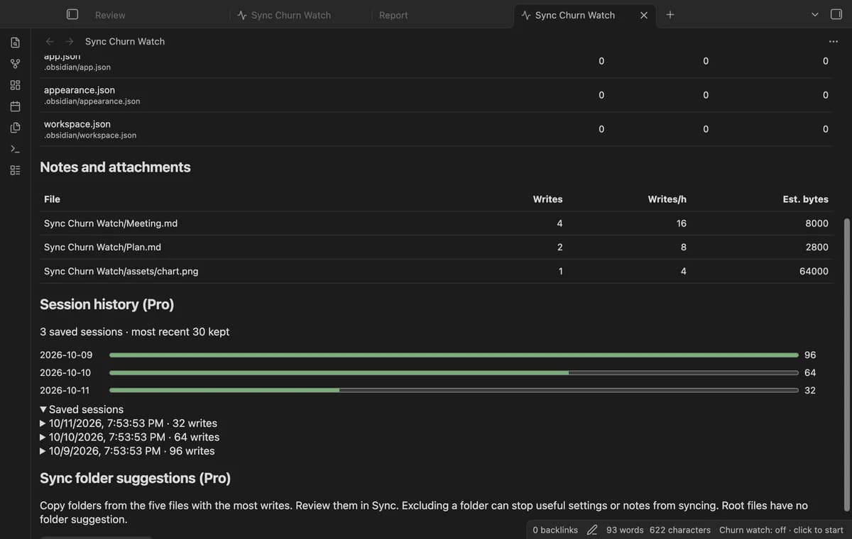 Sync Churn Watch screenshot