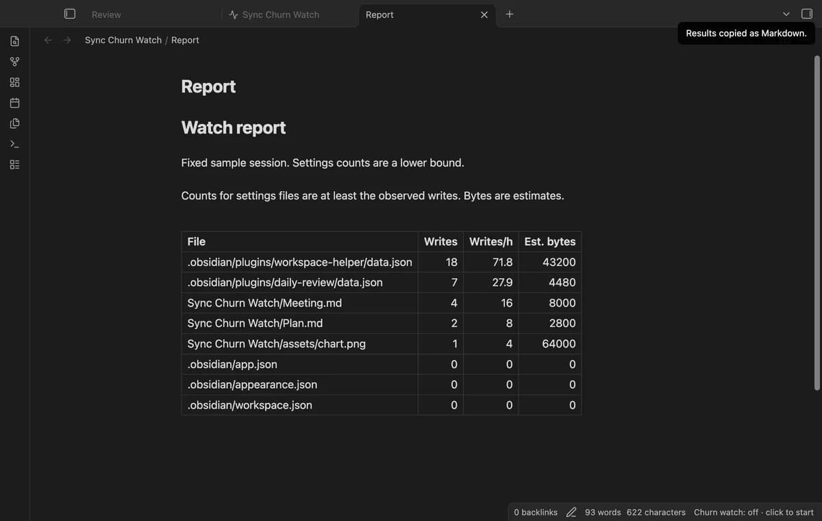 Sync Churn Watch screenshot