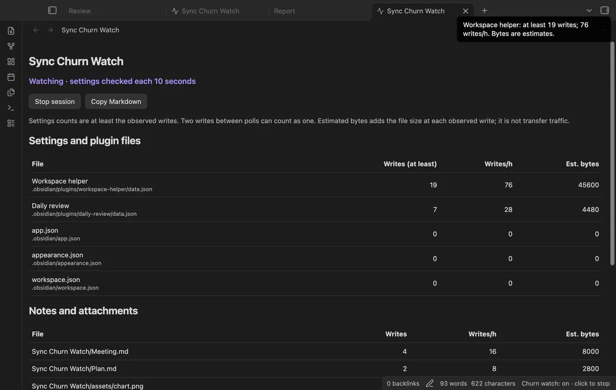Sync Churn Watch screenshot