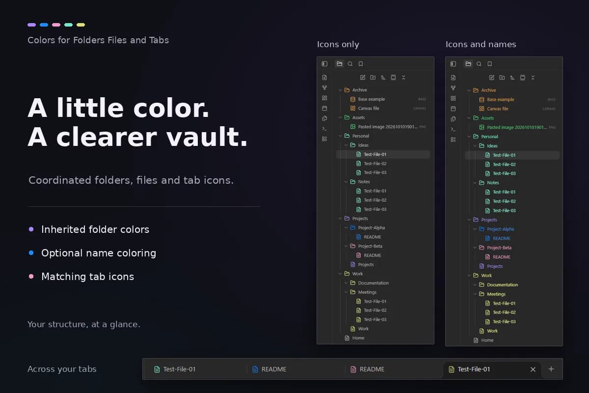 Colors for Folders Files and Tabs screenshot
