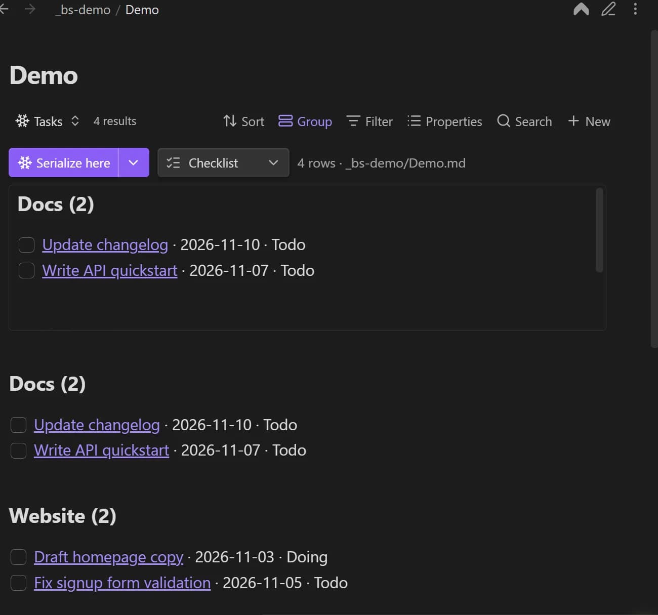 Bases Serializer screenshot