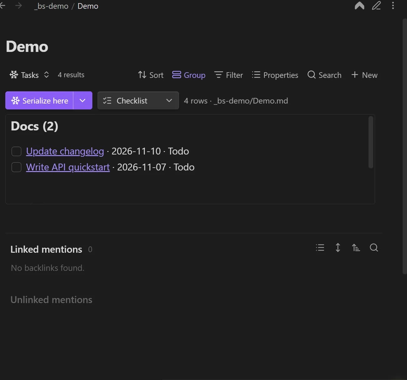 Bases Serializer screenshot