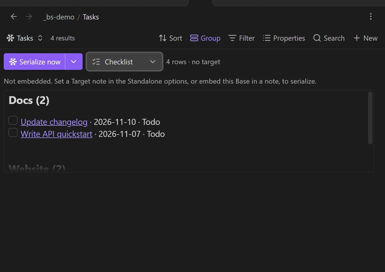 Bases Serializer screenshot