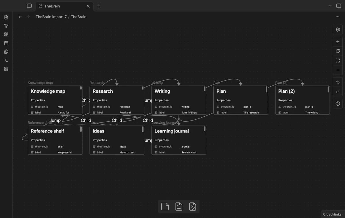 TheBrain Import screenshot