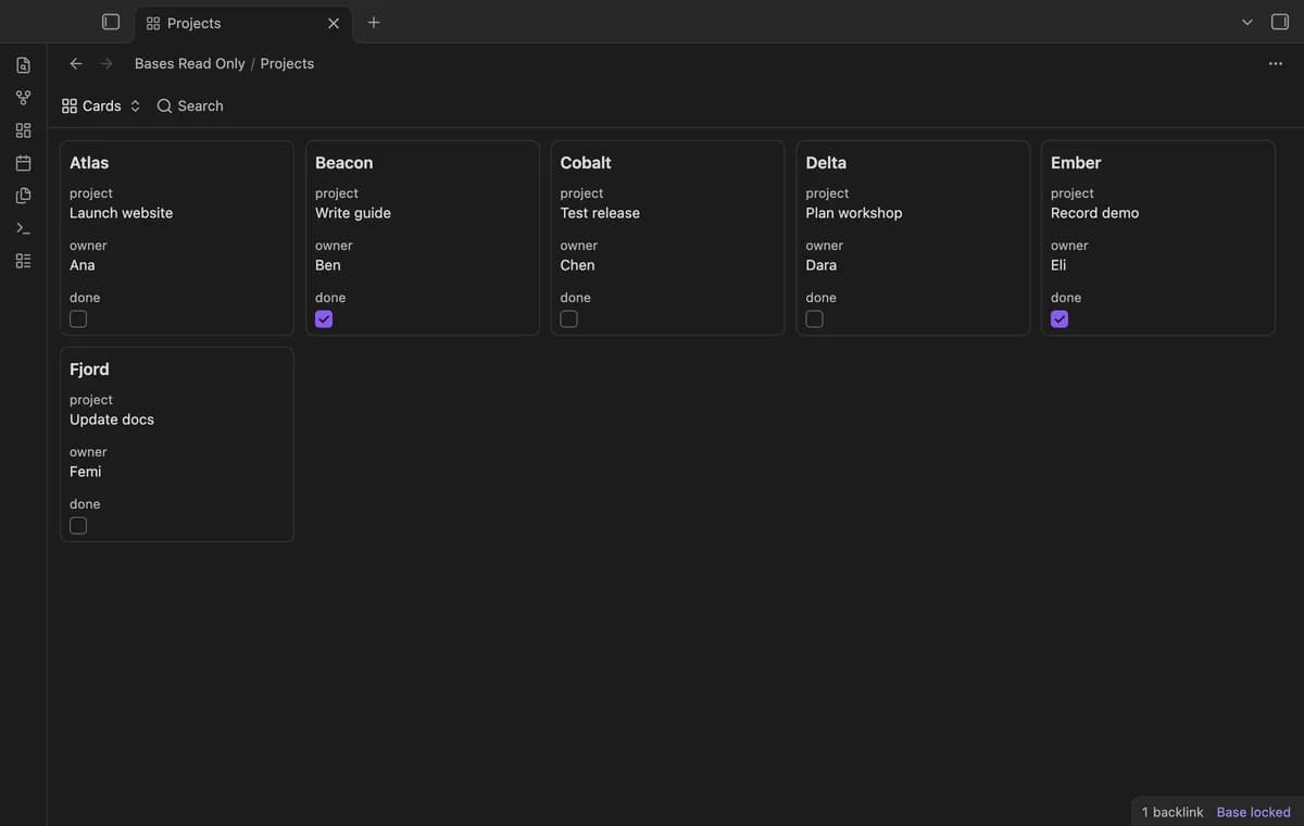 Bases Read Only screenshot