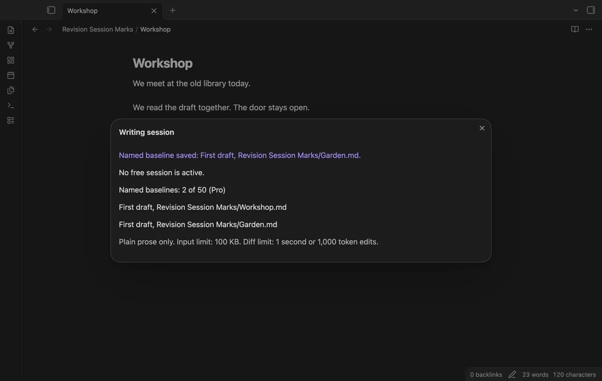 Revision Session Marks screenshot