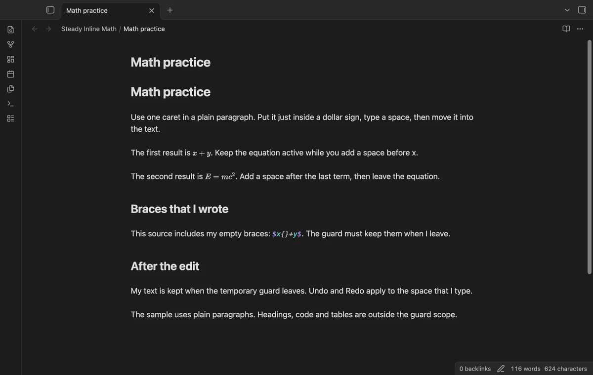Steady Inline Math screenshot