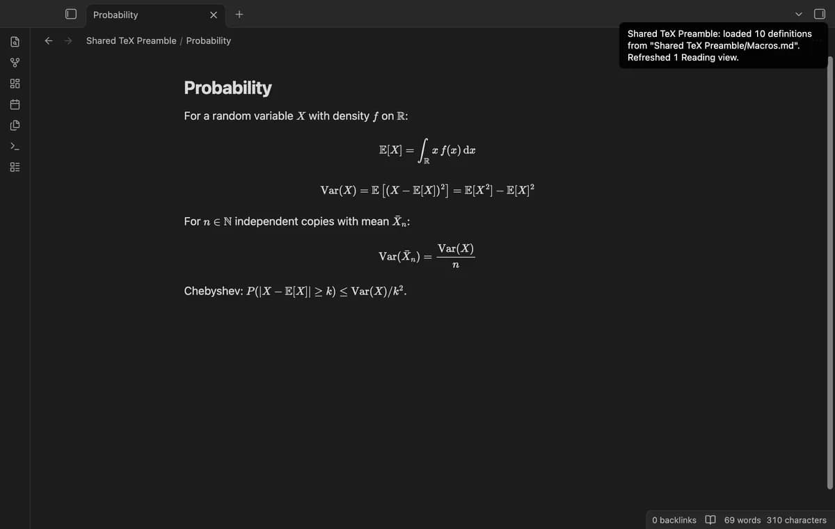 Shared TeX Preamble screenshot