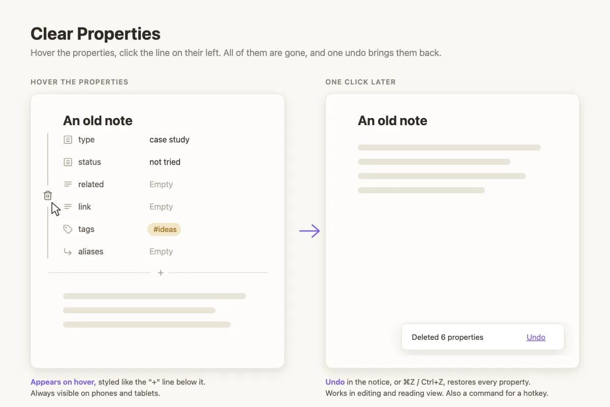 Clear Properties screenshot