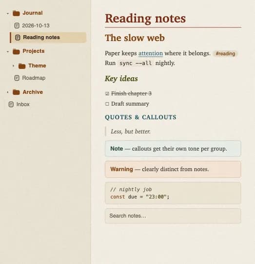 Paper feel screenshot