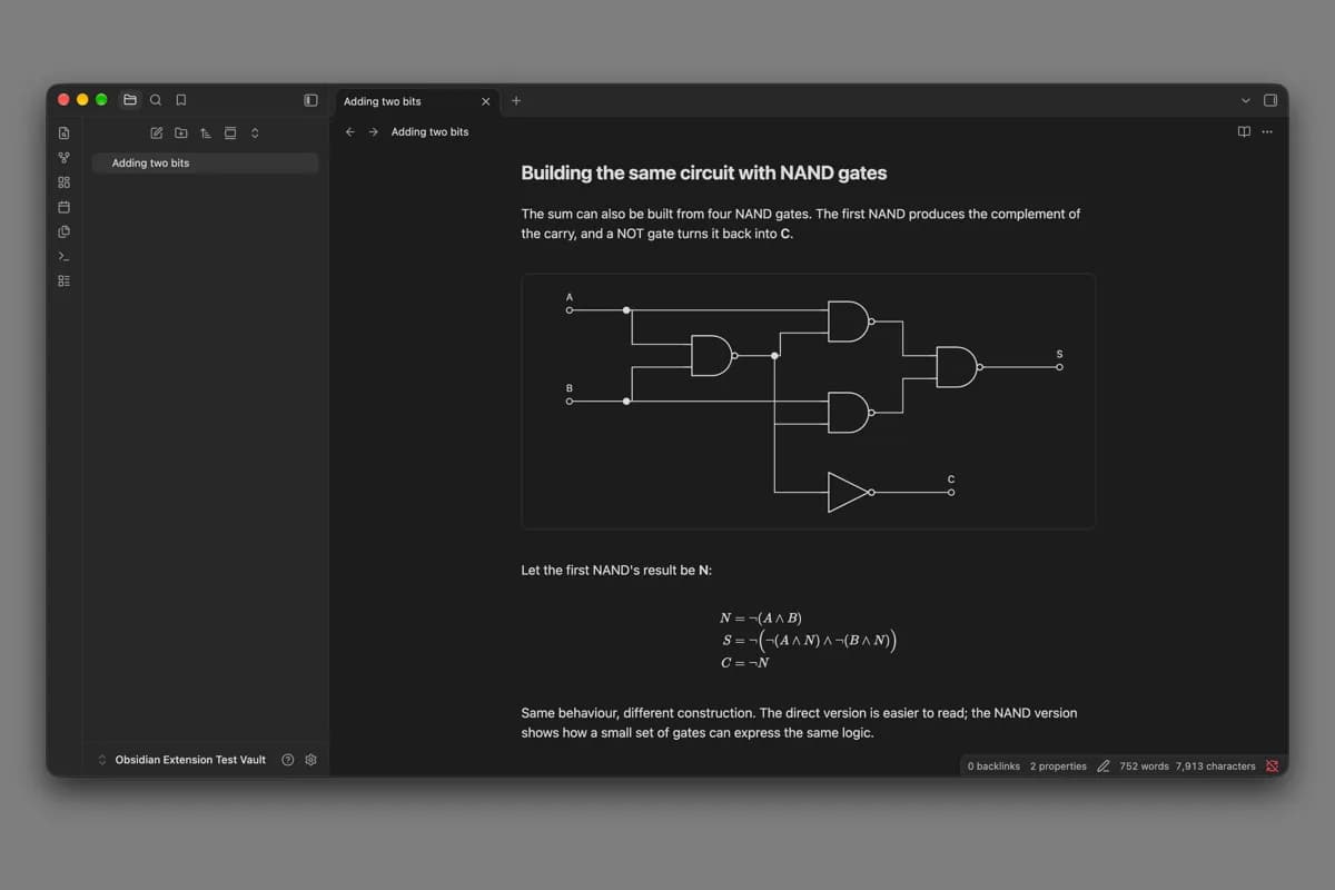 Logic circuits screenshot
