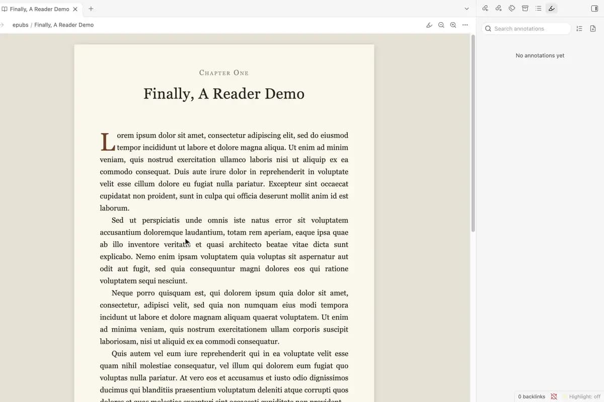 Finally A Reader screenshot