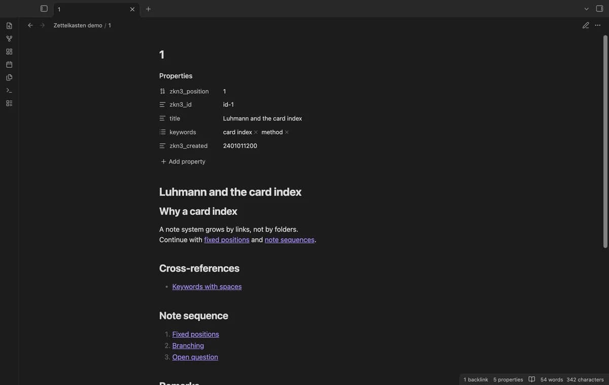 Zettelkasten Archive Import screenshot