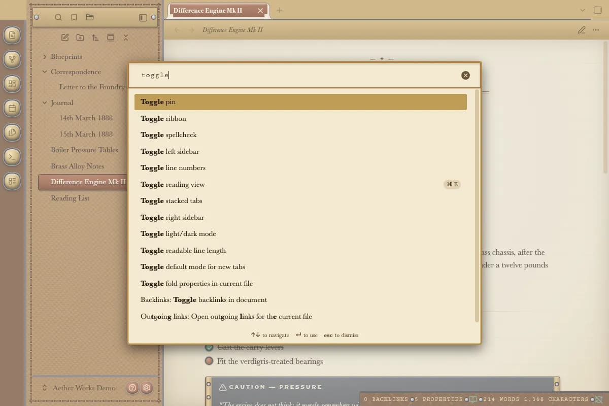 Aether Works screenshot