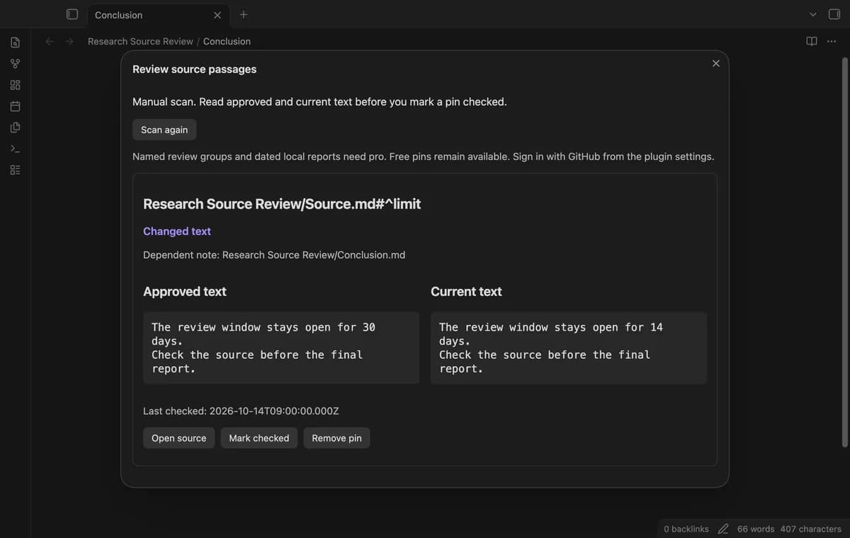 Research Source Review screenshot