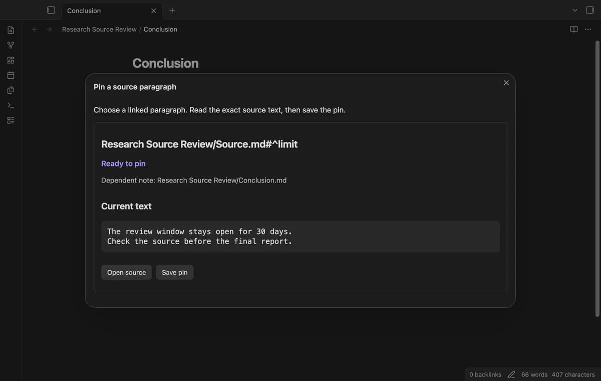 Research Source Review screenshot