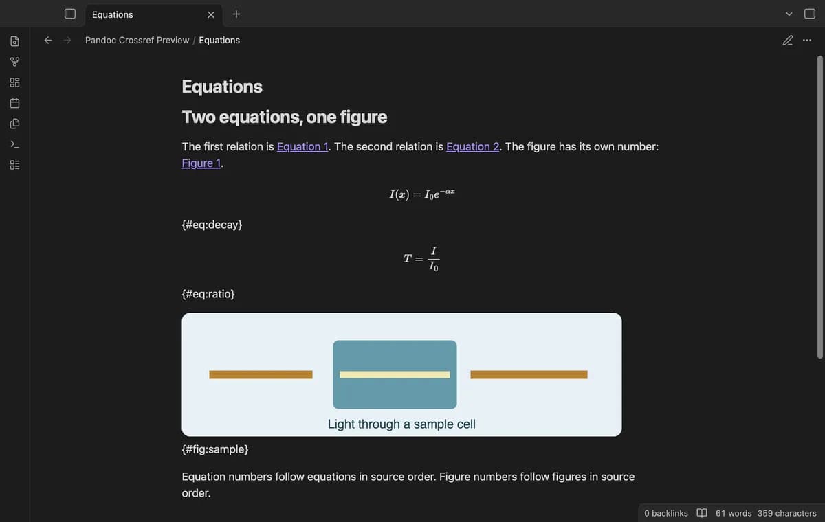 Pandoc Crossref Preview screenshot
