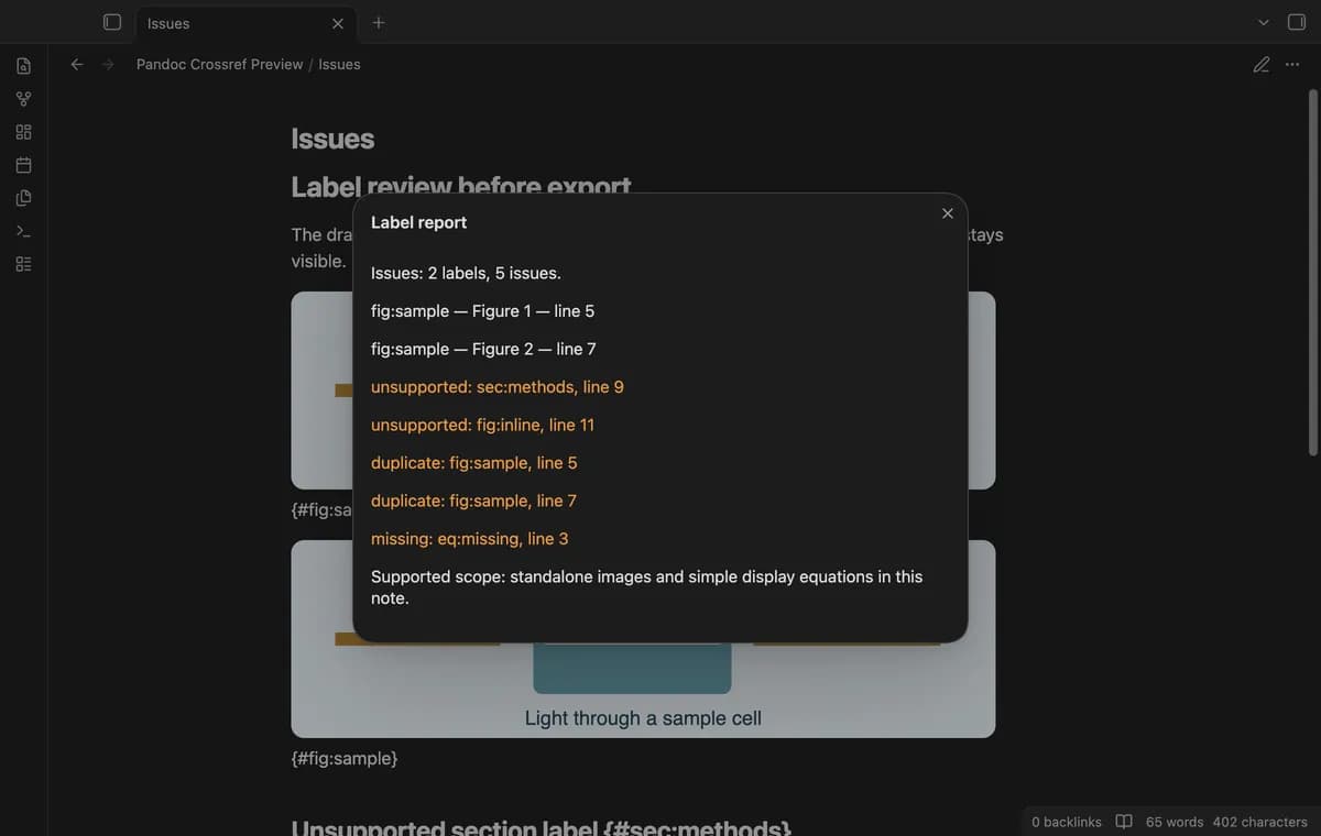 Pandoc Crossref Preview screenshot