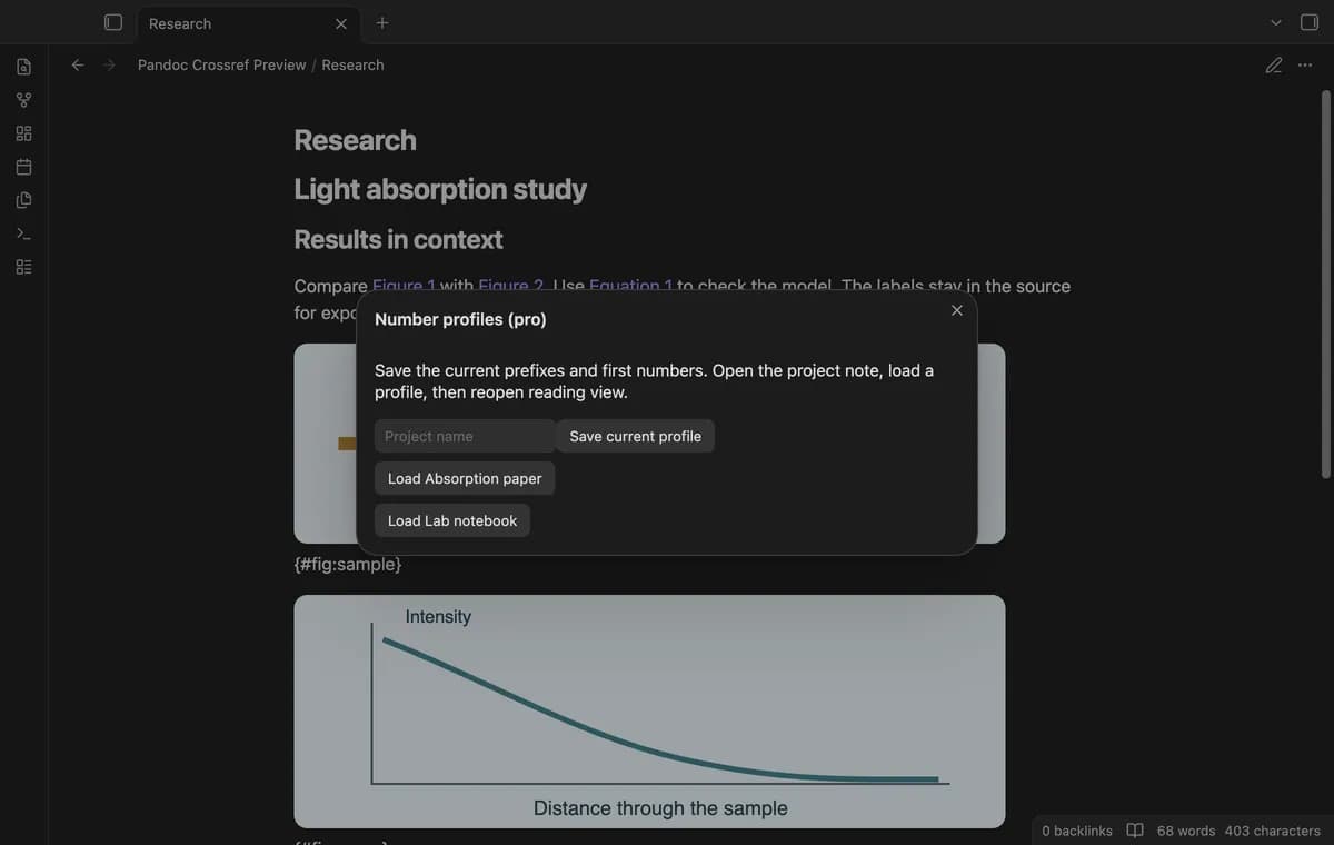 Pandoc Crossref Preview screenshot