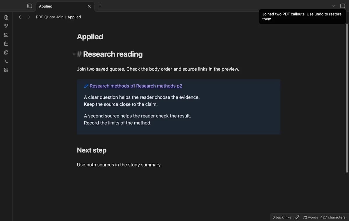 PDF Quote Join screenshot