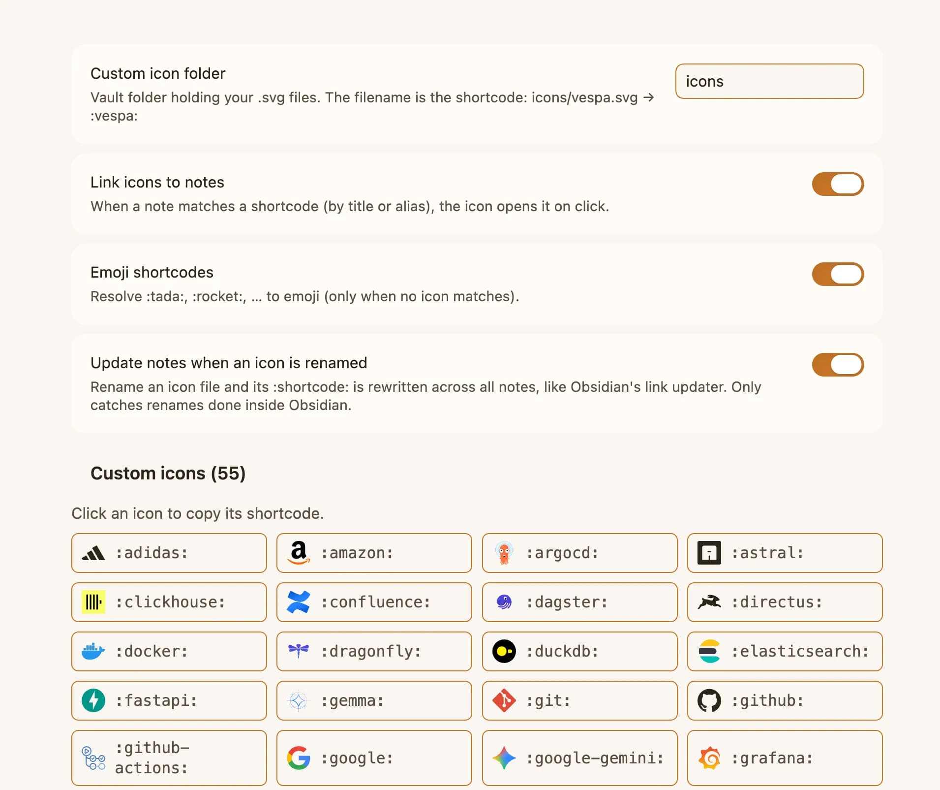 Shortcode Icons screenshot