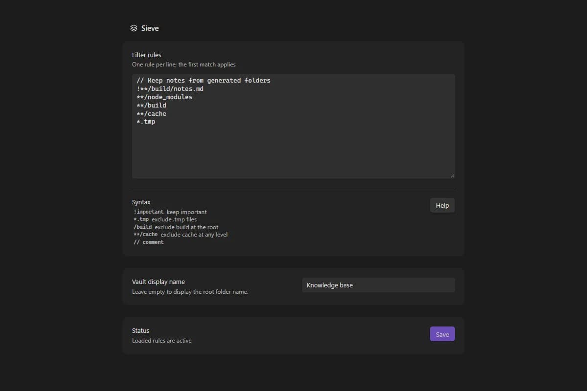 Sieve screenshot