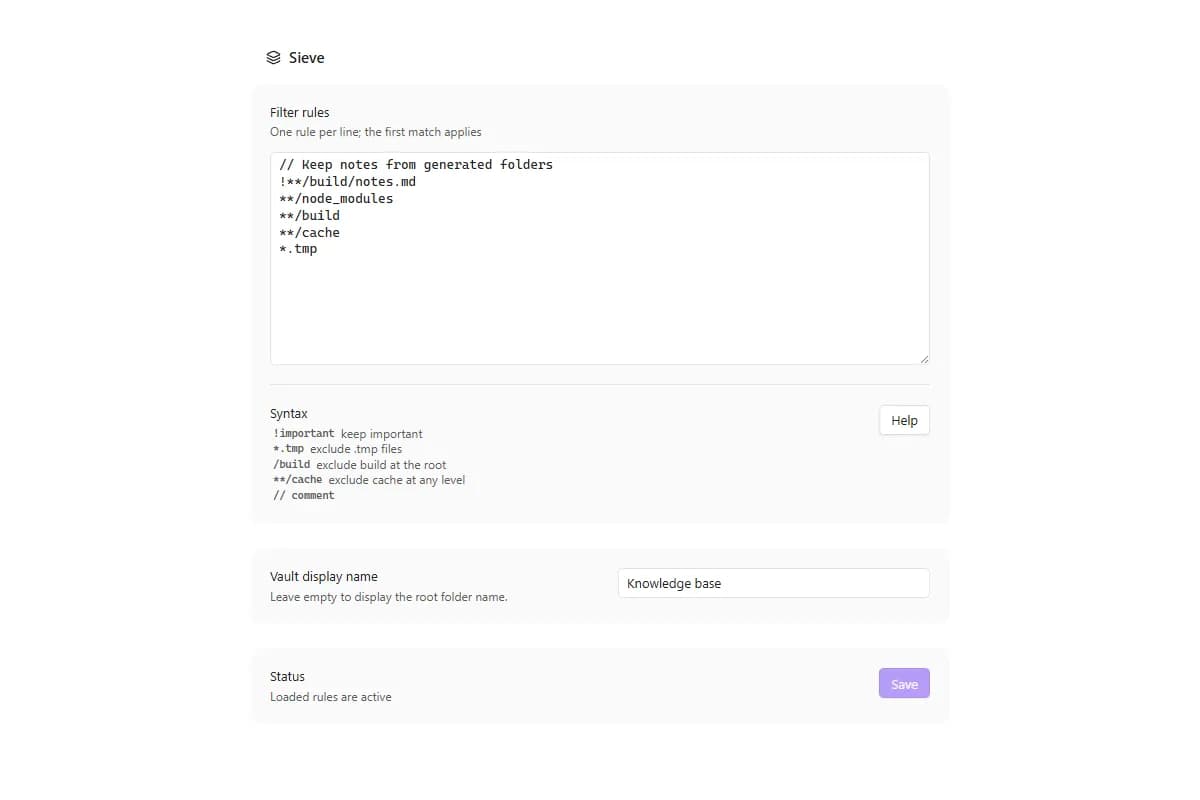 Sieve screenshot