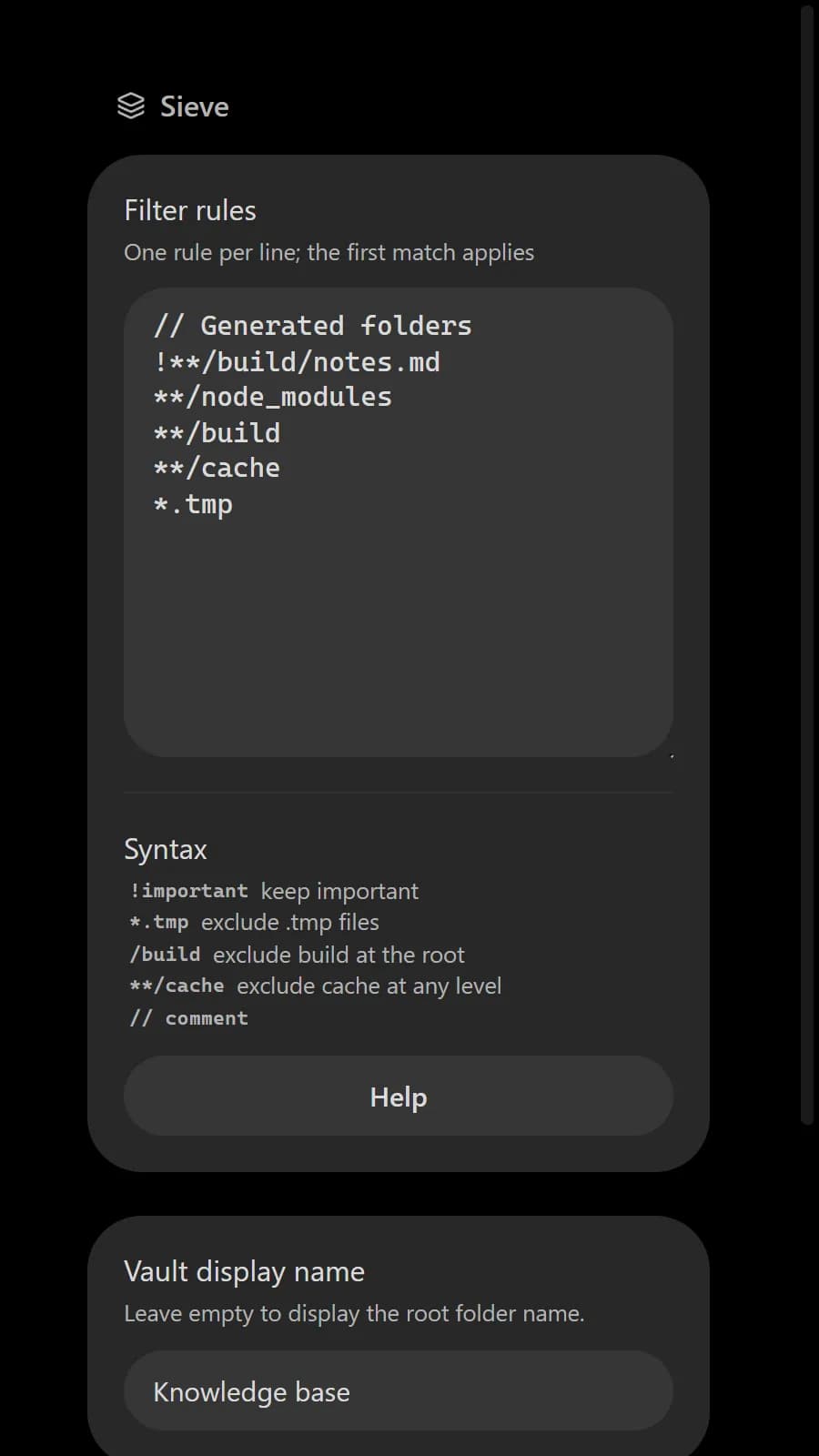 Sieve screenshot