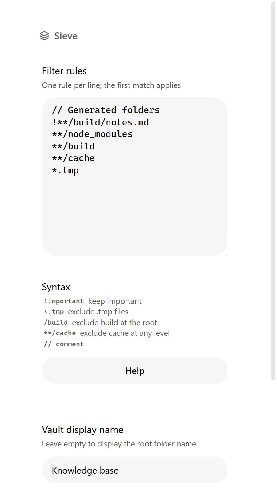 Sieve screenshot